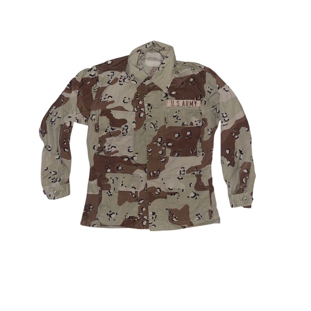 Vintage Military Shirt Mens XS Coat Desert Storm Chocolate Chip Camo BDU 90s